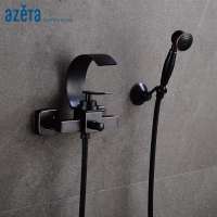 European Bathroom Wall Mount ORB Black Waterfall Bath And Shower Bathtub Faucet