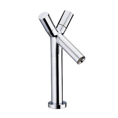 Dual handle hot cold water brass basin faucet brass outdoor water faucet