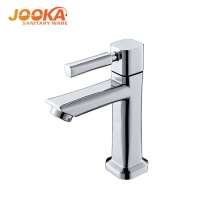 Jooka high quality polishing chrome cold water wash basin taps