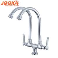 dual handle kitchen ware double spout faucet