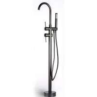 SM23038 New design luxury Black matte floor stand mount bathroom bathtub shower mixer faucet