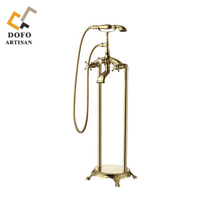 Watermark upc brass body with telephone handheld shower bathroom gold color bathtub water faucet